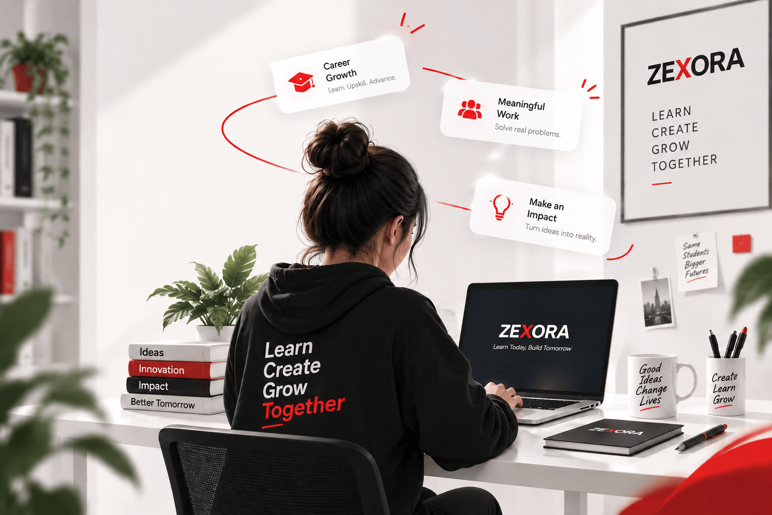 ZEXORA career growth workspace